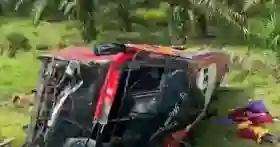 Bus Penumpang Terguling di Tol Tebing Tinggi, 4 Orang Tewas di Tempat