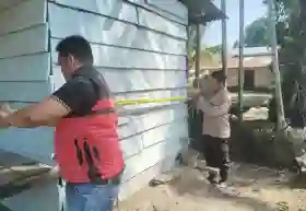 Polsek Pujud Pasang Police Line di Gubuk di Duga Lokasi Penyalahgunaan Narkotika.
