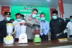  Polres Inhil Musnahkan Barang Bukti Narkoba 1.5 Kg Sabu dan 1.060 Butir Ekstasi