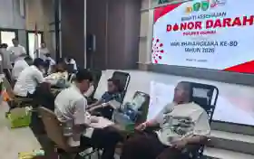  Jelang Hari Bhayangkara 80, Polres Dumai Sumbang 49 Kantong Darah untuk PMI