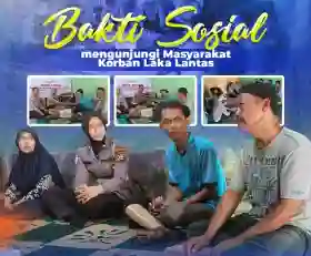 Hari Bhayangkara ke-80, Satlantas Polres Rohil Santuni Korban Kecelakaan yang Alami Cacat Permanen