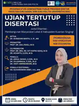  Bupati Kuansing Suhardiman Amby Bersiap jadi Penguji Eksternal Disertasi Doktor di Universitas Riau