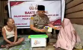 Sambut Hari Bhayangkara ke-80, Polsek Pujud Salurkan Bantuan Sembako dan Santunan kepada Warga Kurang Mampu