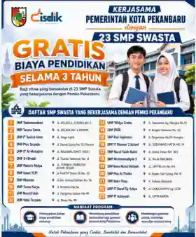 Kerjasama dengan 23 SMP Swasta, Pemko Pekanbaru Jamin Biaya Pendidikan Selama 3 Tahun