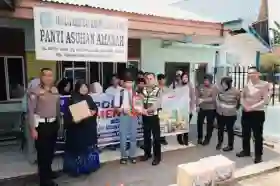 Satlantas Polresta Pekanbaru Salurkan Sembako ke Panti Asuhan Amanah Jelang Hari Bhayangkara