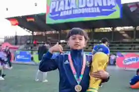 Murid MIN 3 Pekanbaru, Malqa Zacheo Atharado Harumkan Nama Riau dengan Juara Piala Dunia Anak Indonesia U-9