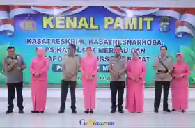 Sertijab, Empat Pejabat Strategis Polres Meranti Resmi Berganti