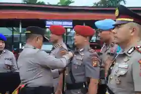  Polres Inhil Sertijab Sejumlah Pejabat Utama dan Kapolsek Jajaran