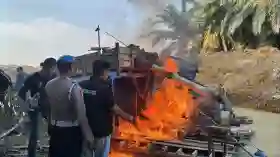 Polres Kuansing Gulung Aktivitas PETI, Ribuan Rakit Dimusnahkan