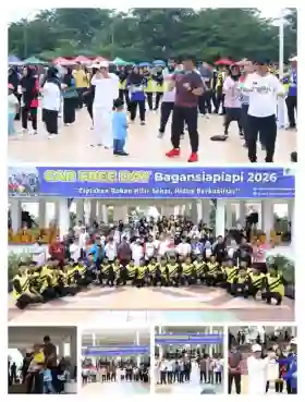 Bupati Rohil Pimpin Senam Massal di CFD