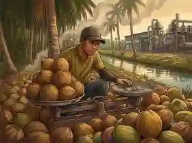 Permintaan Global Lesu, Harga Kelapa Petani Inhil Anjlok di Tengah Panen Raya