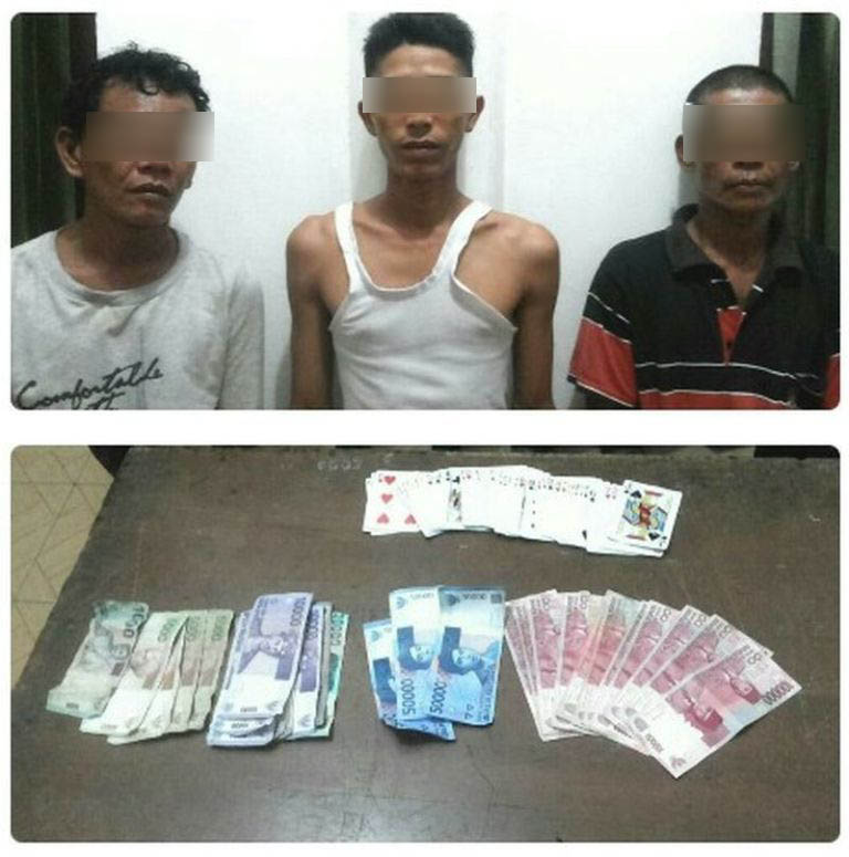 Polsek Bangko Pusako Tangkap 3 Penjudi Remi | hukrim,